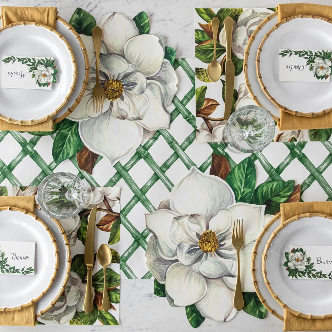 Hester & Cook Green Lattice Table Runner