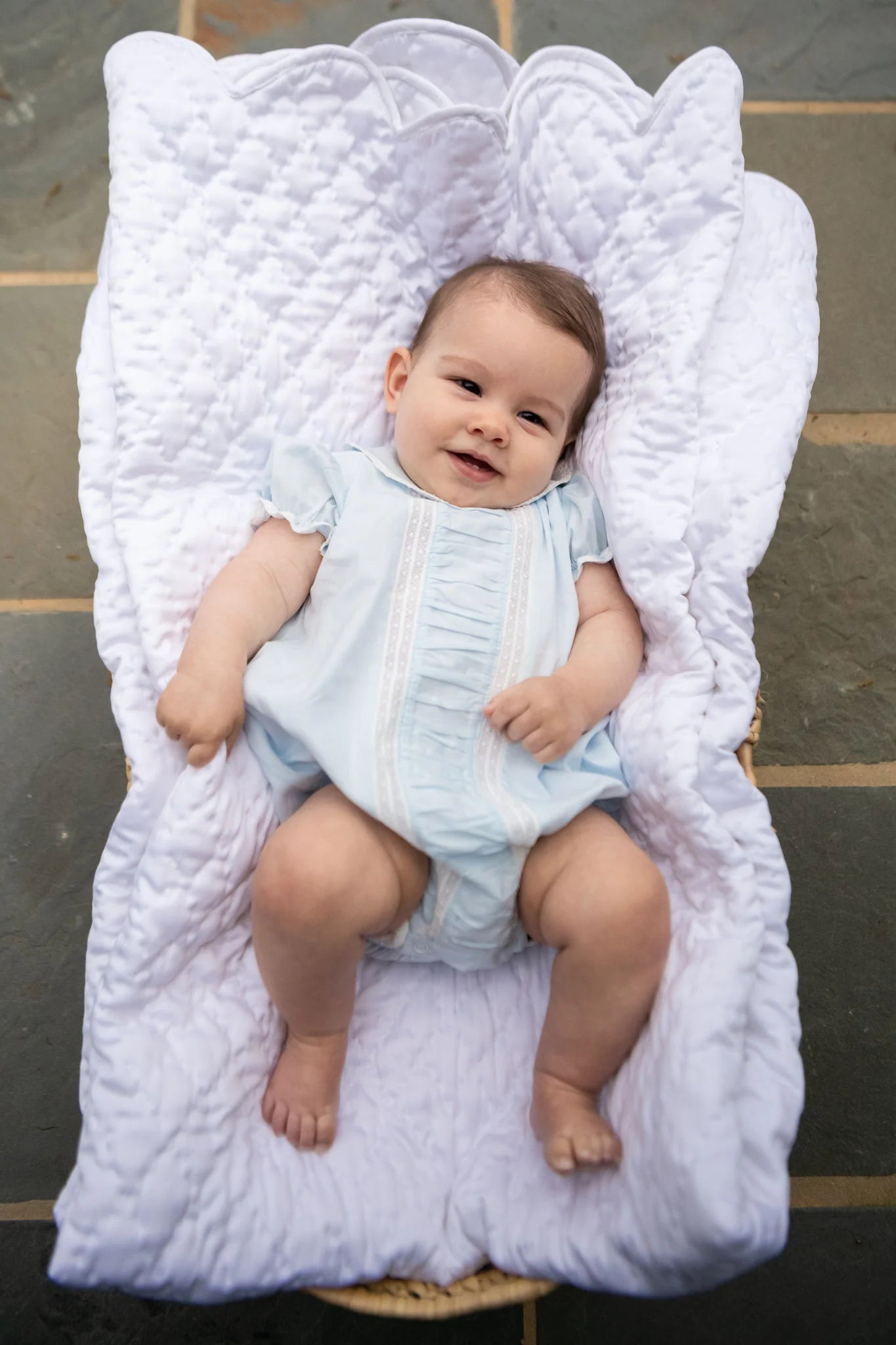 Lenora Pleats Bubble Blue baby clothes