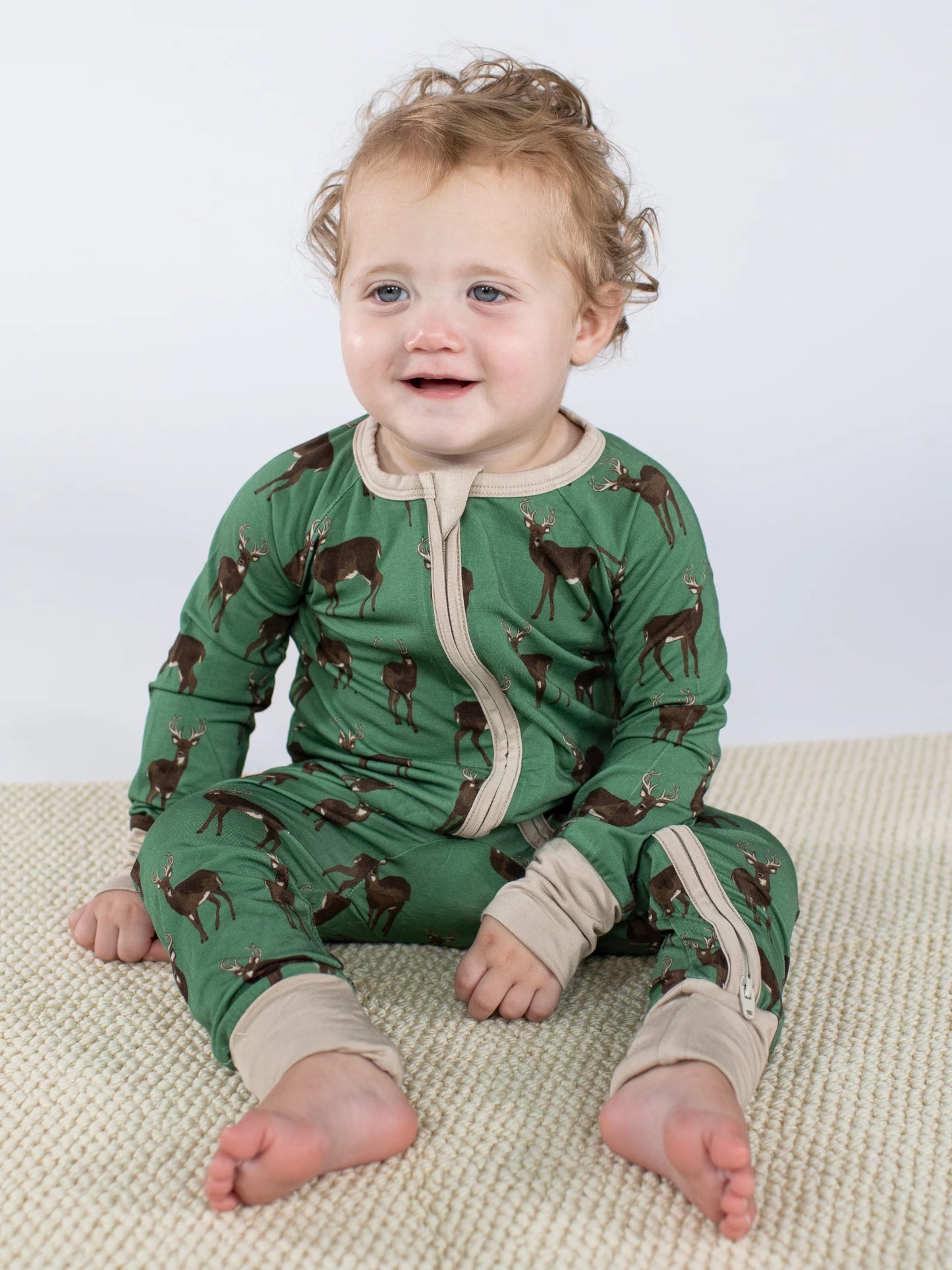 Long Sleeve Zip PJ - Deer