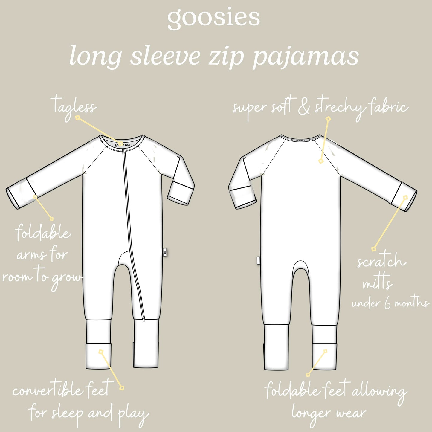 Long Sleeve Zip PJ - Deer