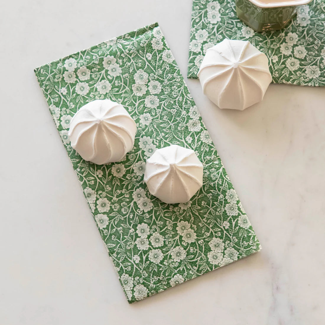 Hester & Cook Green Calico Guest Towels paper napkins