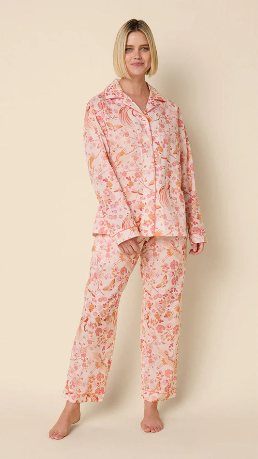Coral Bird Voile Pajama