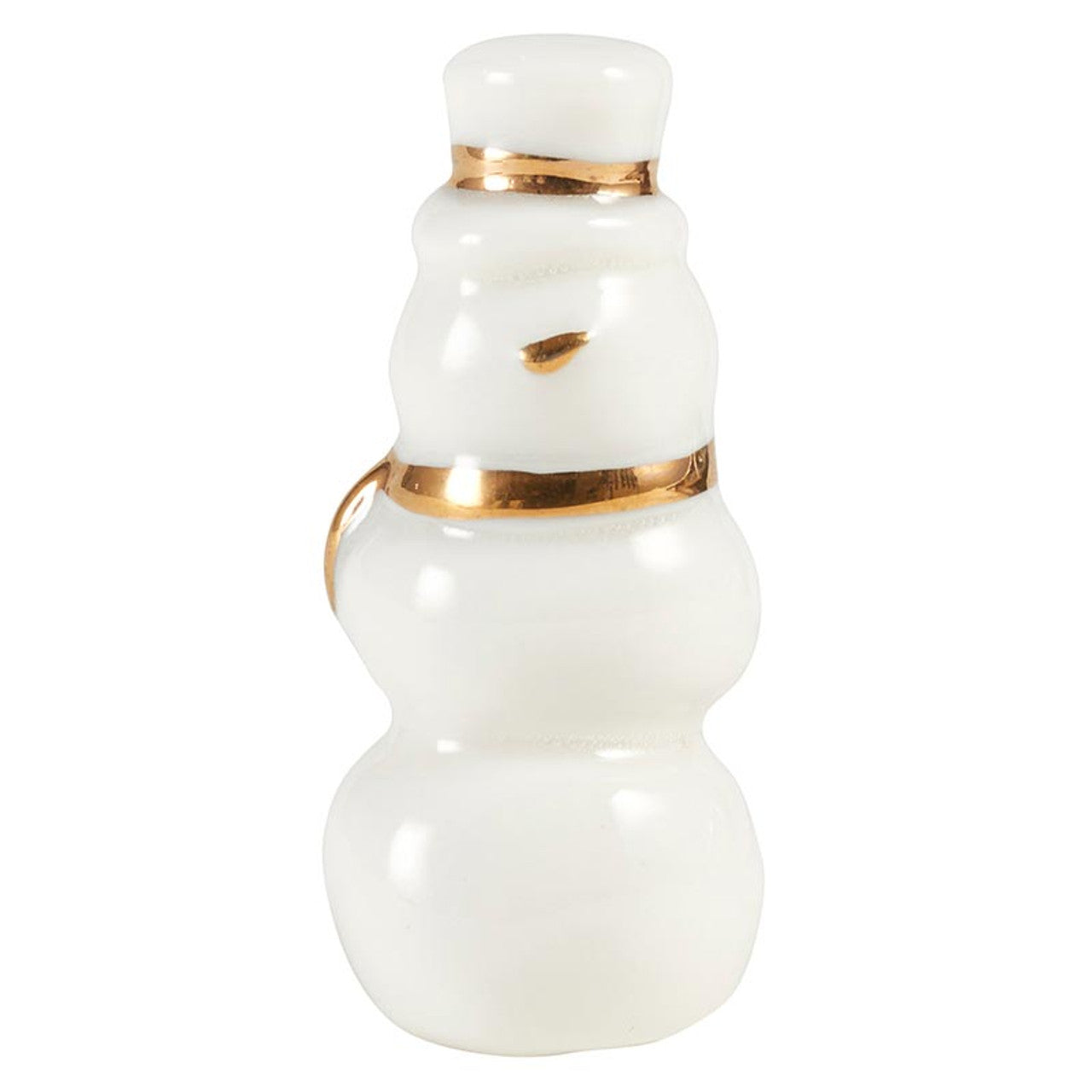 Ceramic Figurine Pine Wood Box - Snowman