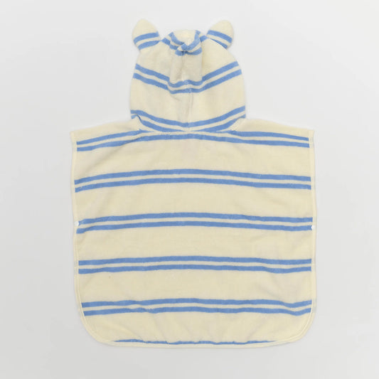 Kids Hooded Towel Sid the Seagull Blue Stripe