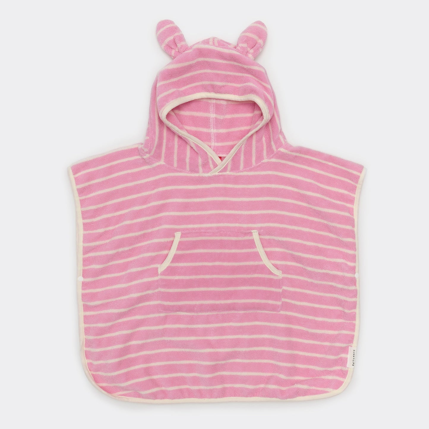 Kids Hooded Towel Cotton Candy Pink Stripe