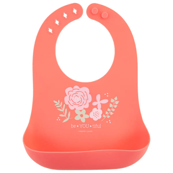 Silicone Bib Coral Flower