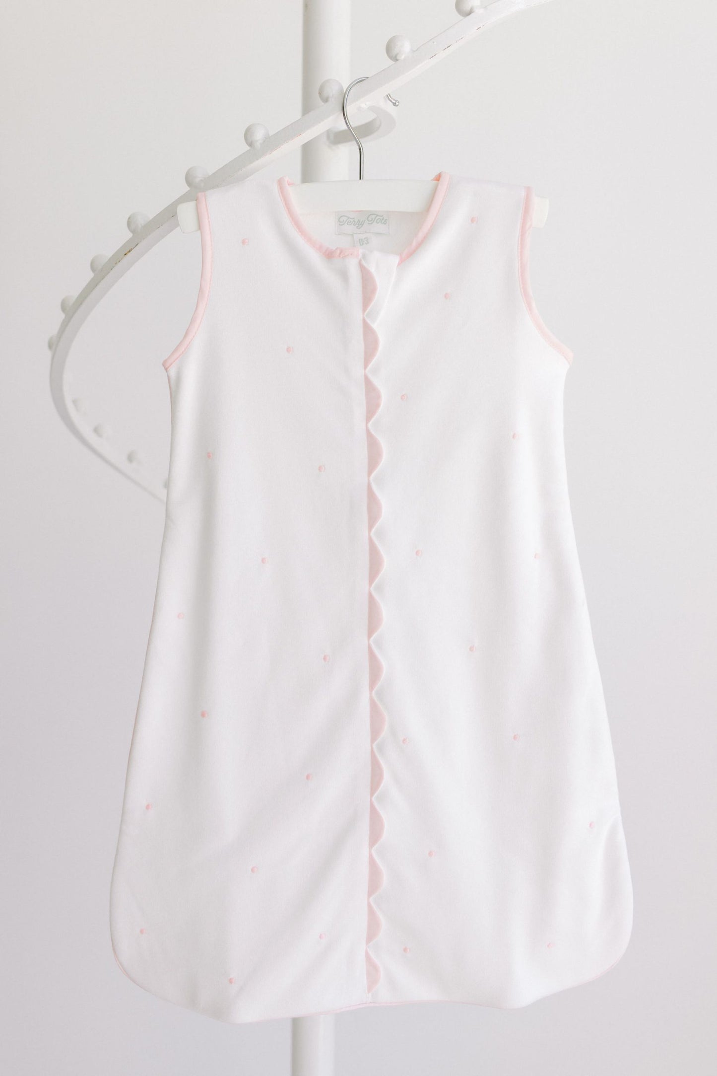 Sleep Sack - Pink Embroidered Dots
