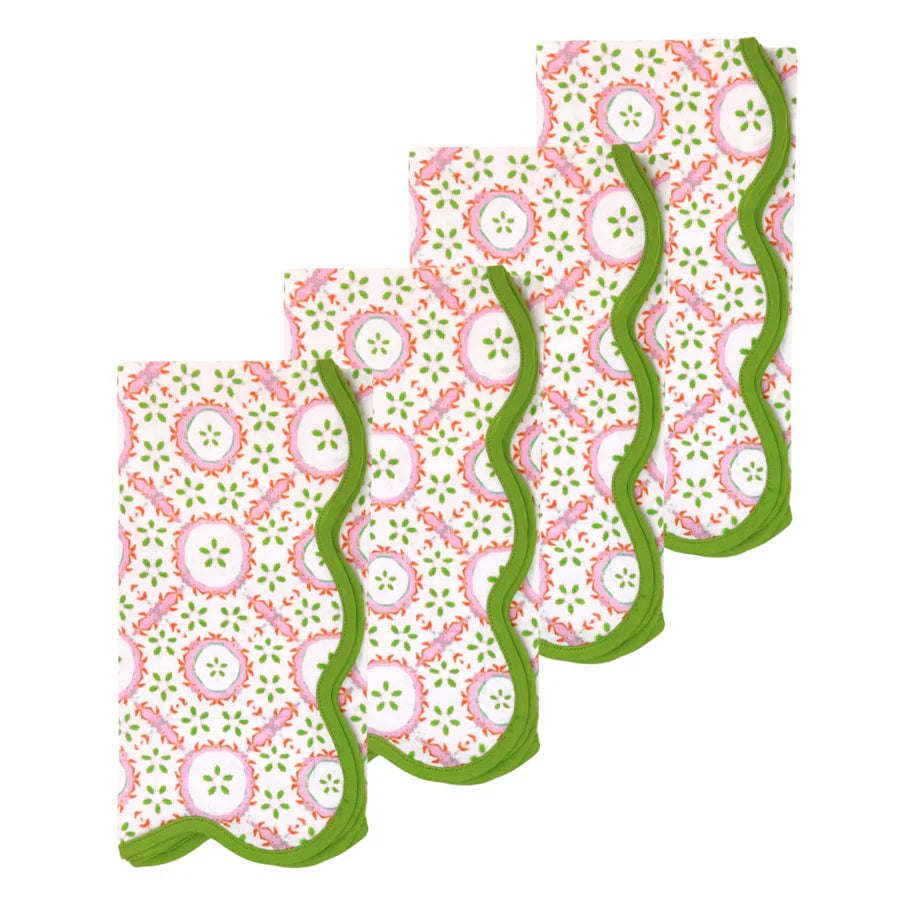 Laura Park Scalloped Dinner Napkins S/4