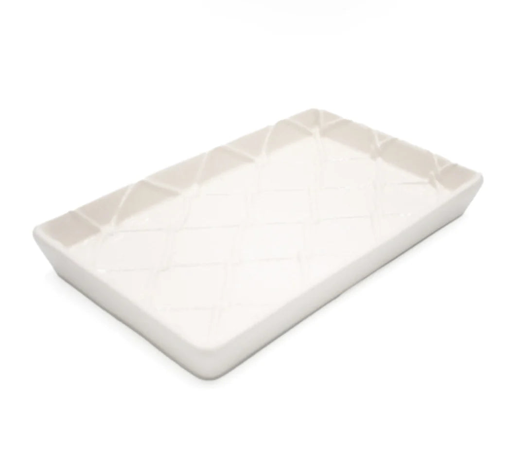 8 Oak Lane Textured Guest Towel Tray White