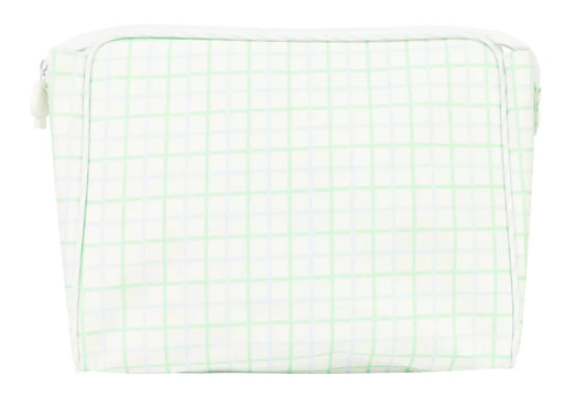 Apple of my Isla Small on the Go Bag blue and green window pane