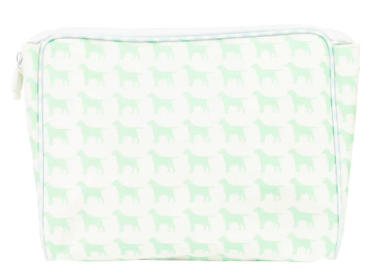 Apple of My Isla Large on the Go Bag green Dogs print