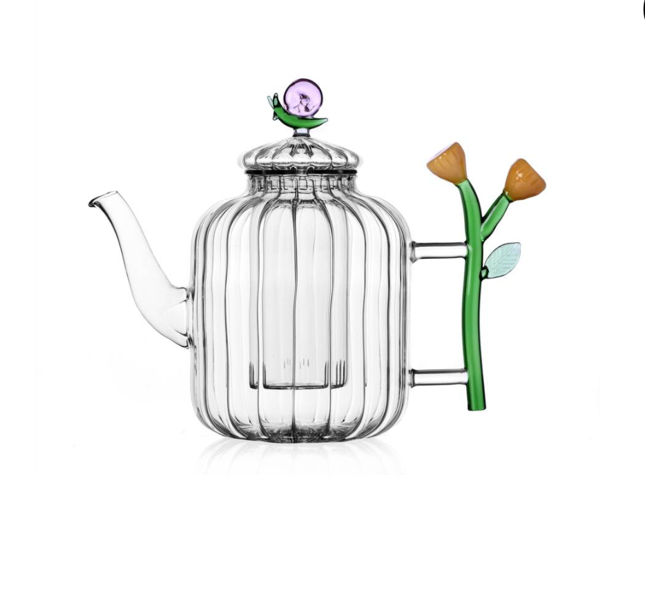 Ichendorf Botanical Teapot Snail and Amber Flower