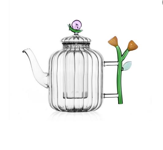 Ichendorf Botanical Teapot Snail and Amber Flower