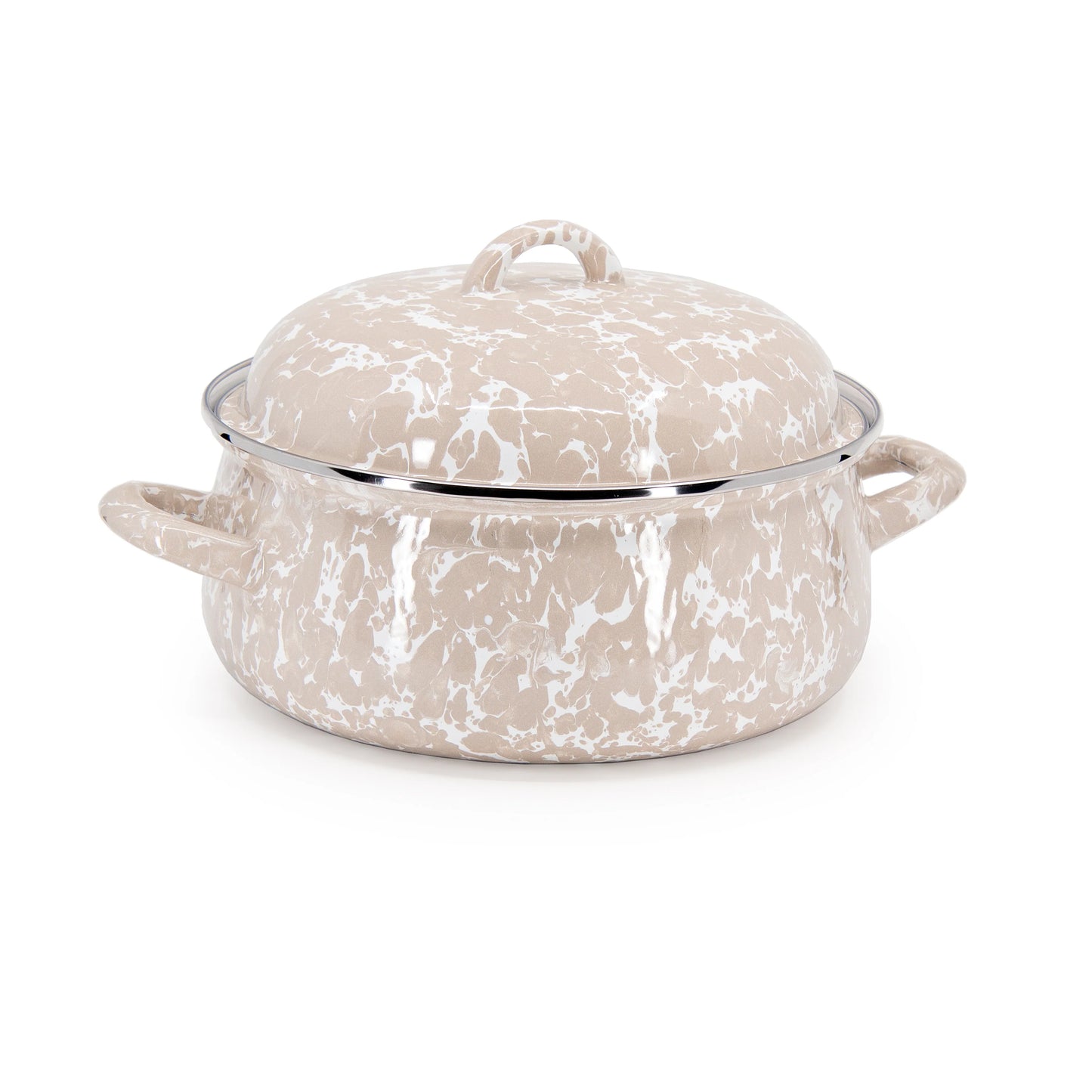 Golden Rabbit Taupe Swirl Dutch Oven Enamel Cookware