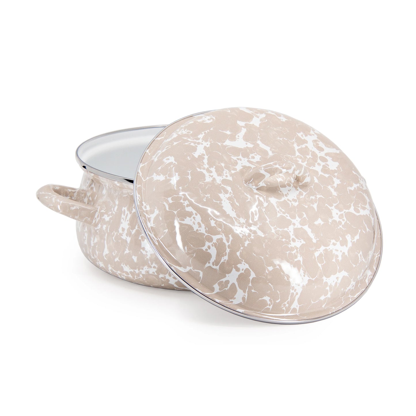 Golden Rabbit Taupe Swirl Dutch Oven Enamel Cookware