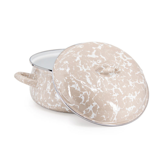 Golden Rabbit Taupe Swirl Dutch Oven Enamel Cookware