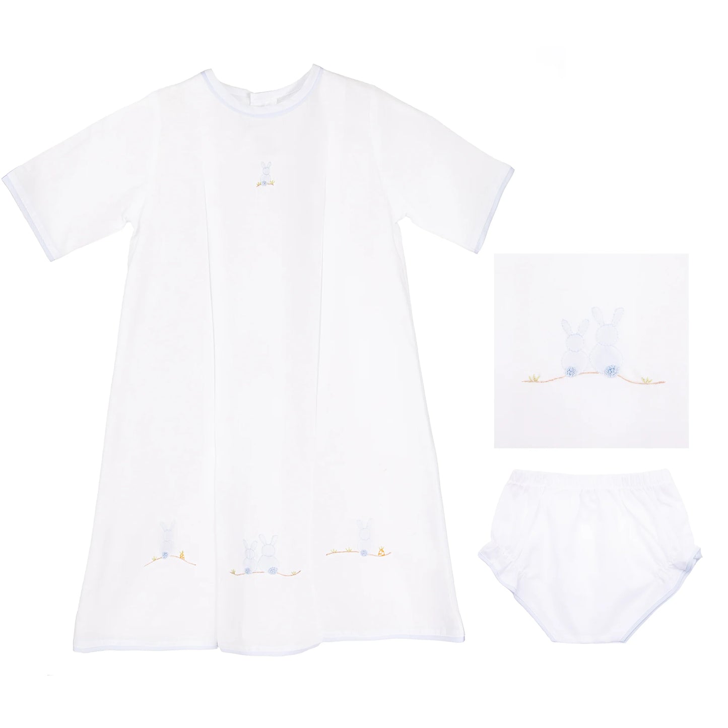 Lenora baby bunny cotton day gown blue