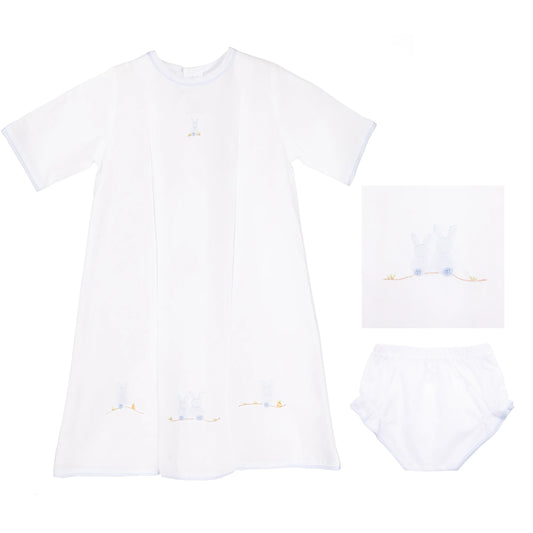 Lenora baby bunny cotton day gown blue