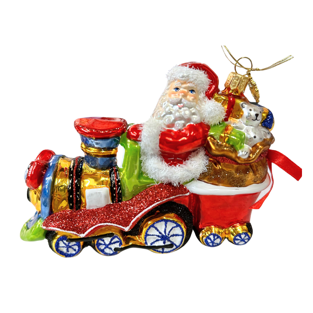 Huras Family Poland Whimsical Holiday Locomotive Ornament