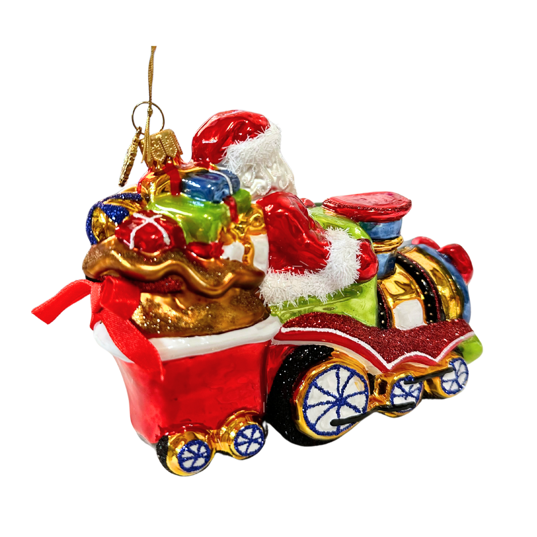 Huras Family Poland Whimsical Holiday Locomotive Ornament