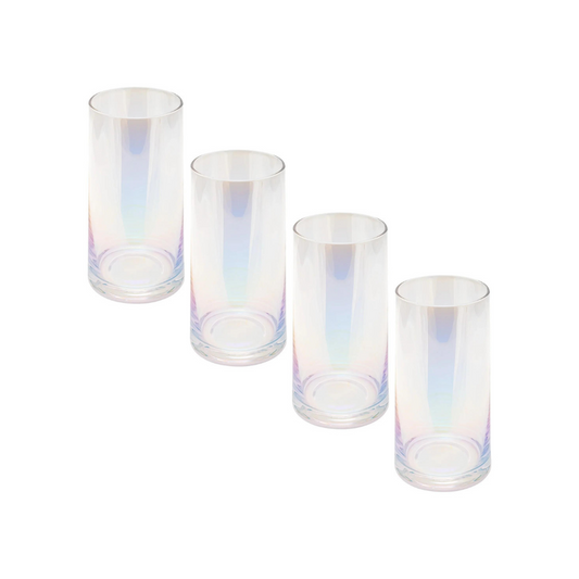 Karma Clear Luster Mid Century Cooler Glasses Set of 4