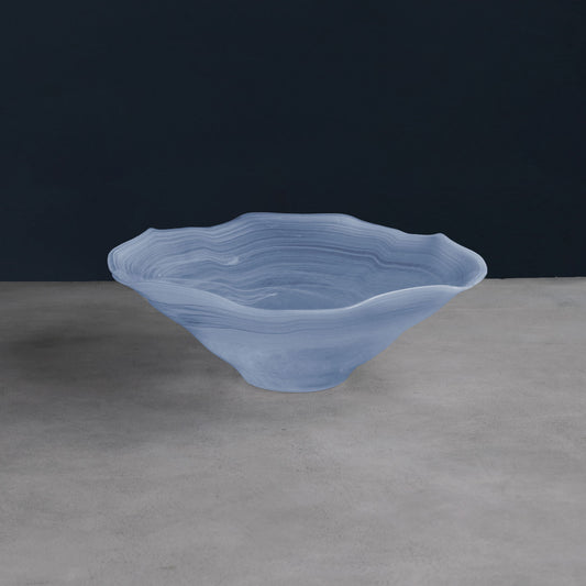 Beatriz Ball Glass Alabaster Wave Large Bowl blue and white