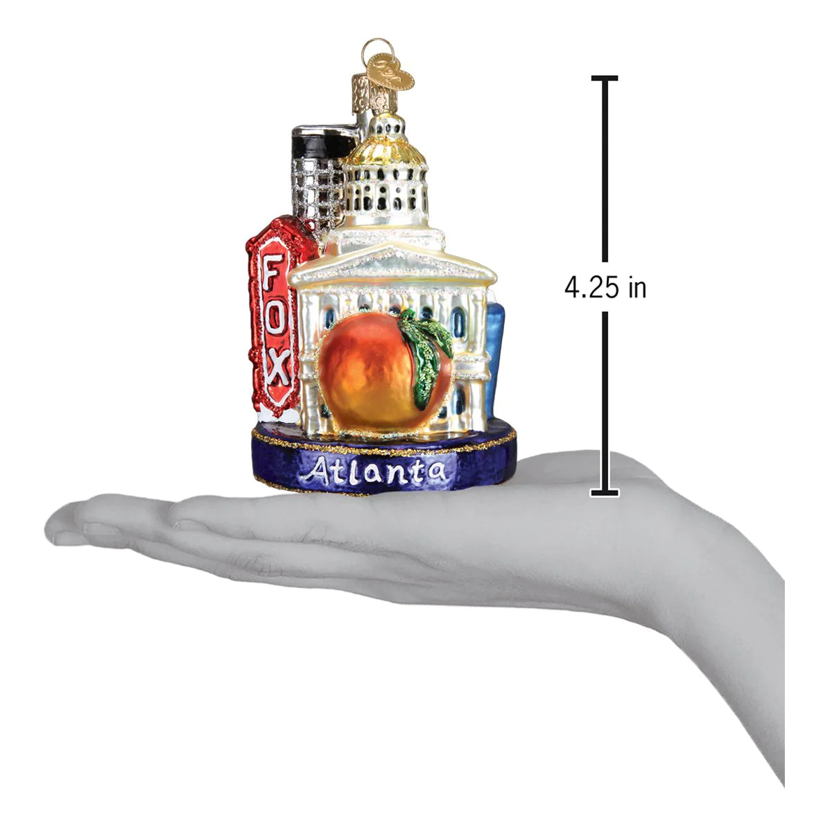 Old World Christmas Atlanta Georgia glass ornament dimensions