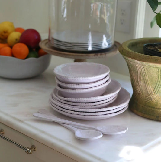 Relish Today's Everyday Beaded melamine salad plate cream color