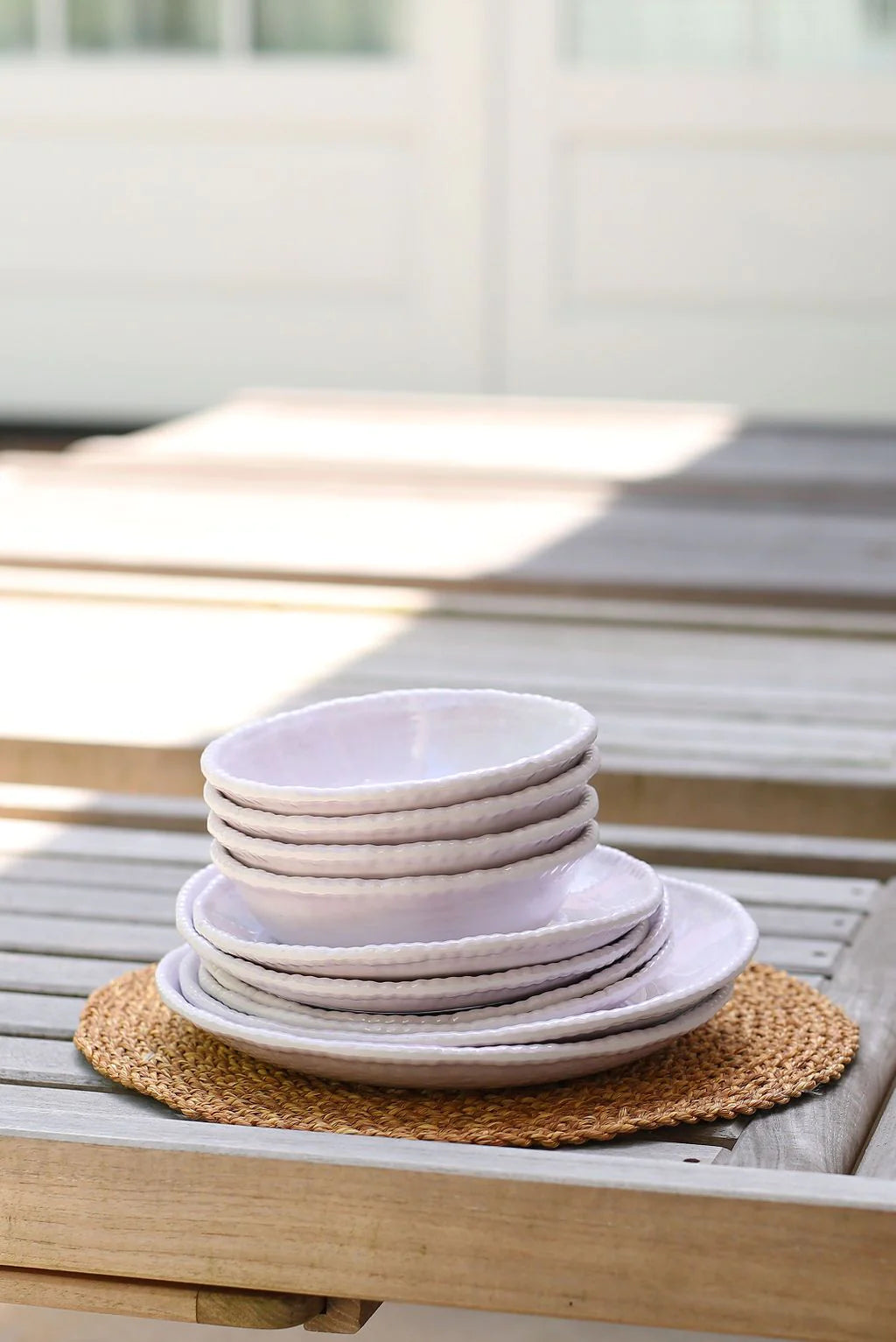 Relish Today's Everyday Beaded melamine salad plate cream color