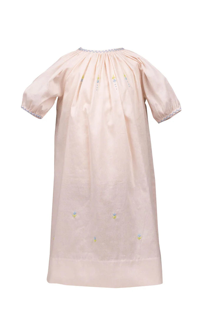 Proper Peony Pink Waverly Gown with Blue Flowers