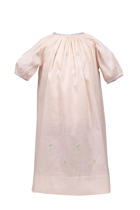 Proper Peony Pink Waverly Gown with Blue Flowers
