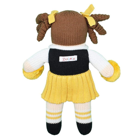 Zubels Gold and Black Cheerleader Rattle Doll