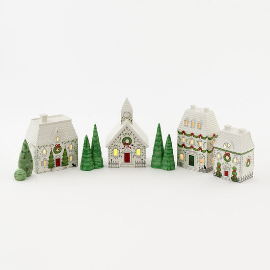 Lighted Village Set of 7