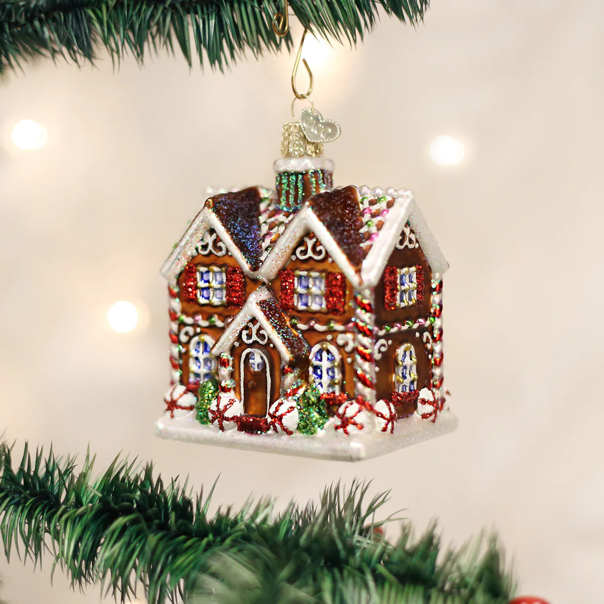 Old World Christmas Christmastime Cottage glass ornament