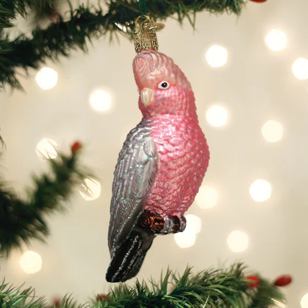 Old World Christmas Rose-Breasted Cockatoo pink