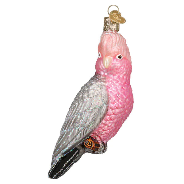 Old World Christmas Rose-Breasted Cockatoo pink