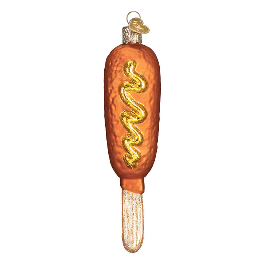 Old World Christmas Corn Dog glass ornament