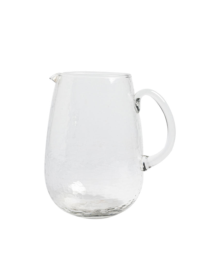 Lavandou Hammered Glass Pitcher with Handle