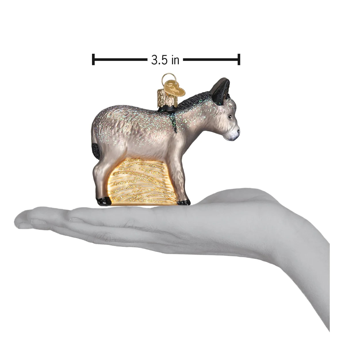 Old World Christmas Donkey ornament dimensions