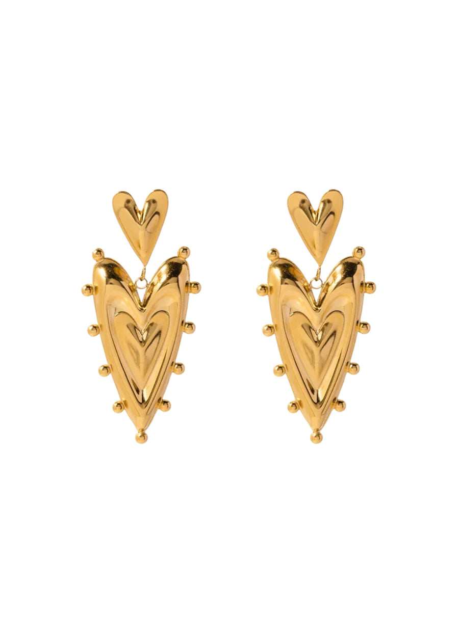 Hjane Jewels Double Heart Stud Earrings