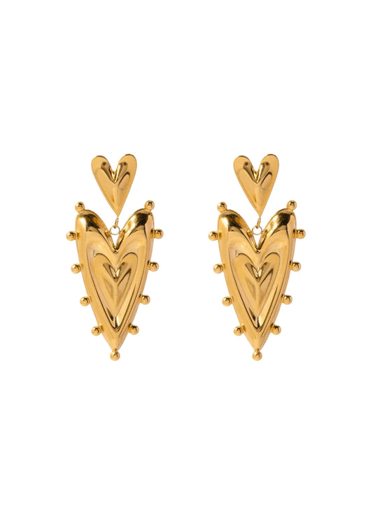 Hjane Jewels Double Heart Stud Earrings
