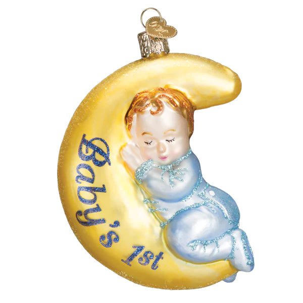 Old World Christmas Dreamtime Boy Baby's First glass ornament