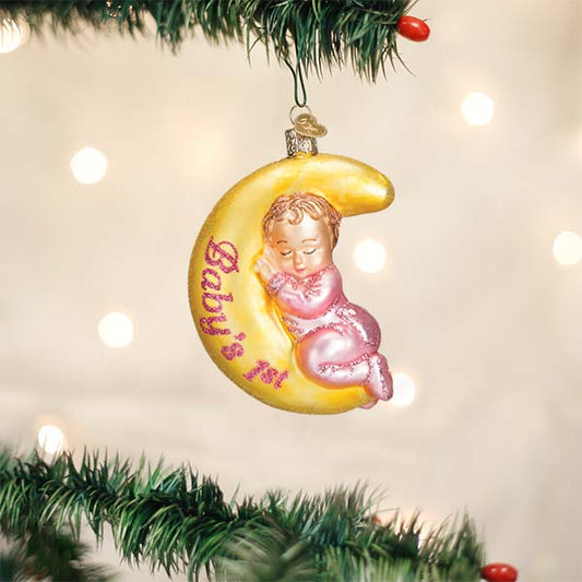 Dreamtime Girl Baby's First Christmas glass ornament Old World Christmas