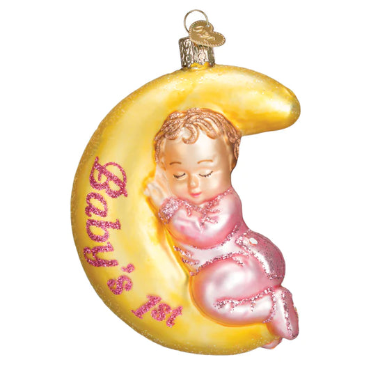 Dreamtime Girl Baby's First Christmas glass ornament Old World Christmas