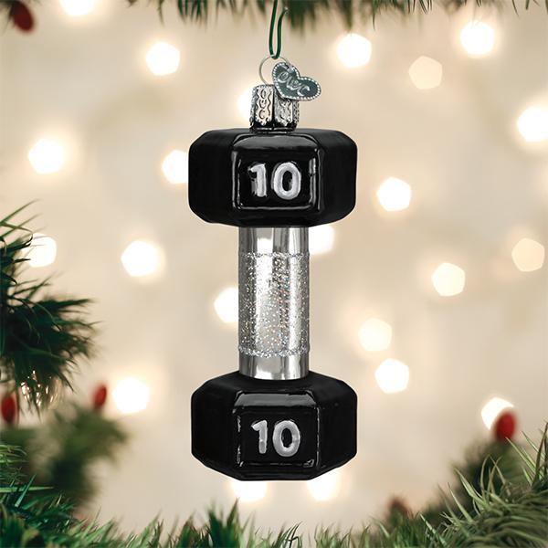 Old World Christmas Dumbbell glass ornament