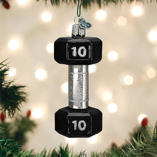 Old World Christmas Dumbbell glass ornament