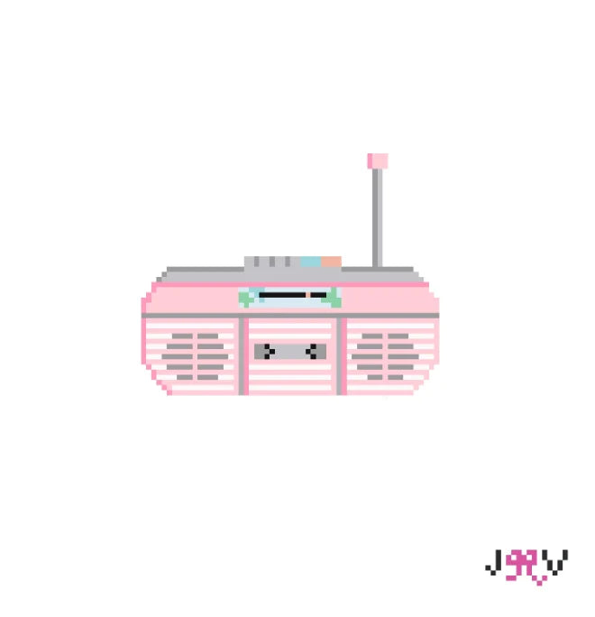 80's Pink Boombox Canvas