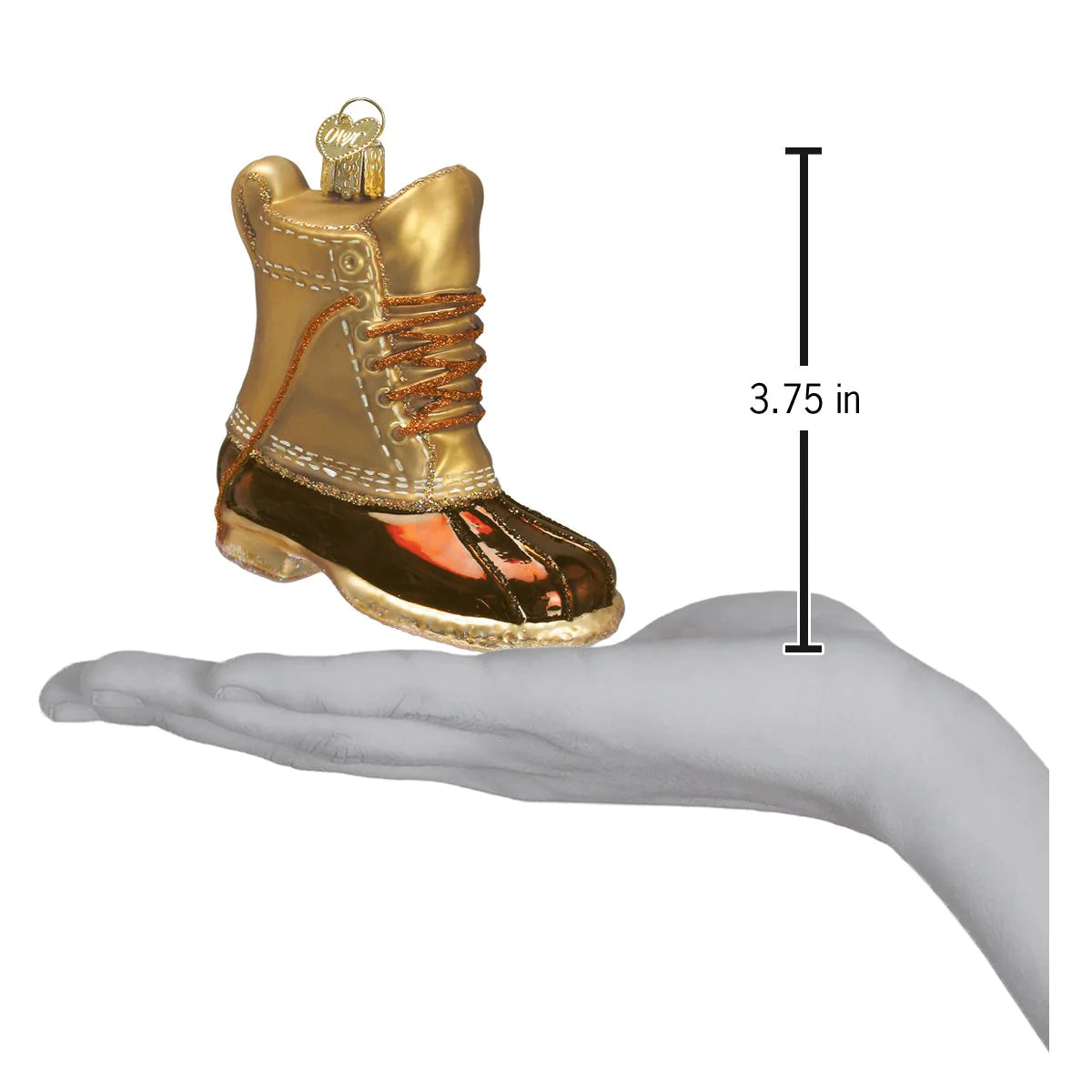 Old World Christmas Field Boot ornament dimensions