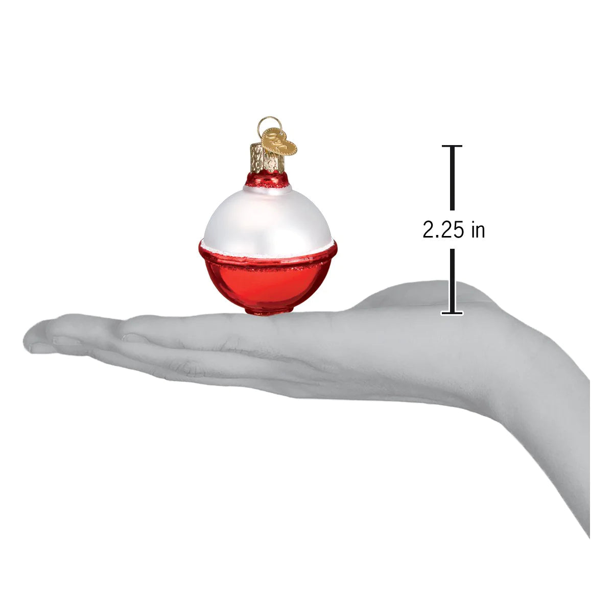 Old World Christmas Fishing Bobber glass ornament dimensions
