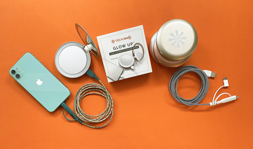 Tech Candy Glow Up Lumi Compact mirror Power Bank